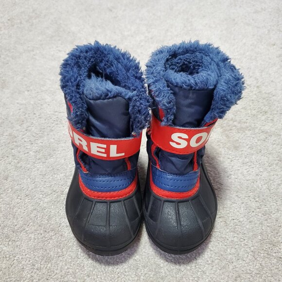 Sorel Kids Blue and Red Snow Boots - Picture 2 of 12